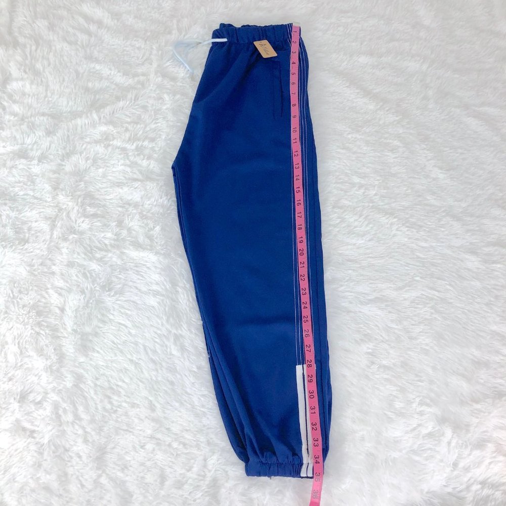 Blue & White Sporty Mid-Rise Joggers Pants L/XL - Picture 9 of 13